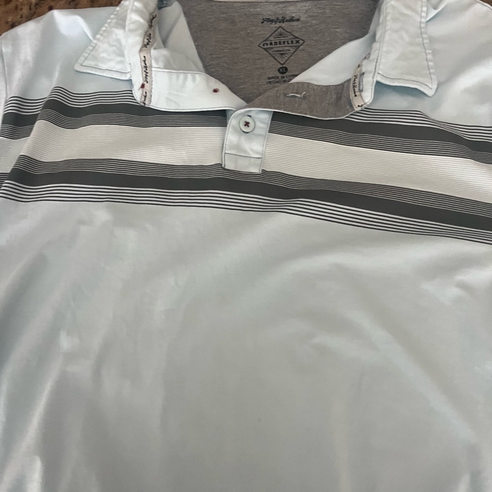 Men's Gray Striped Polo Shirt